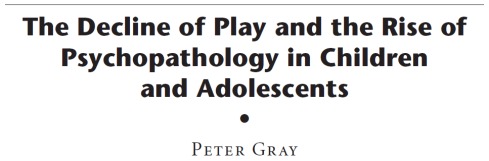 declínio do brincar e a patologia