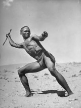 bushman-throwing-his-spear-at-a-winded-gemsbok