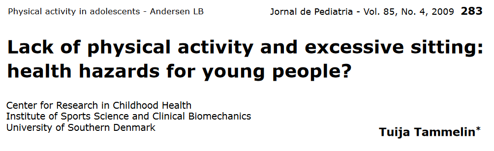 falta de atividade física sentado